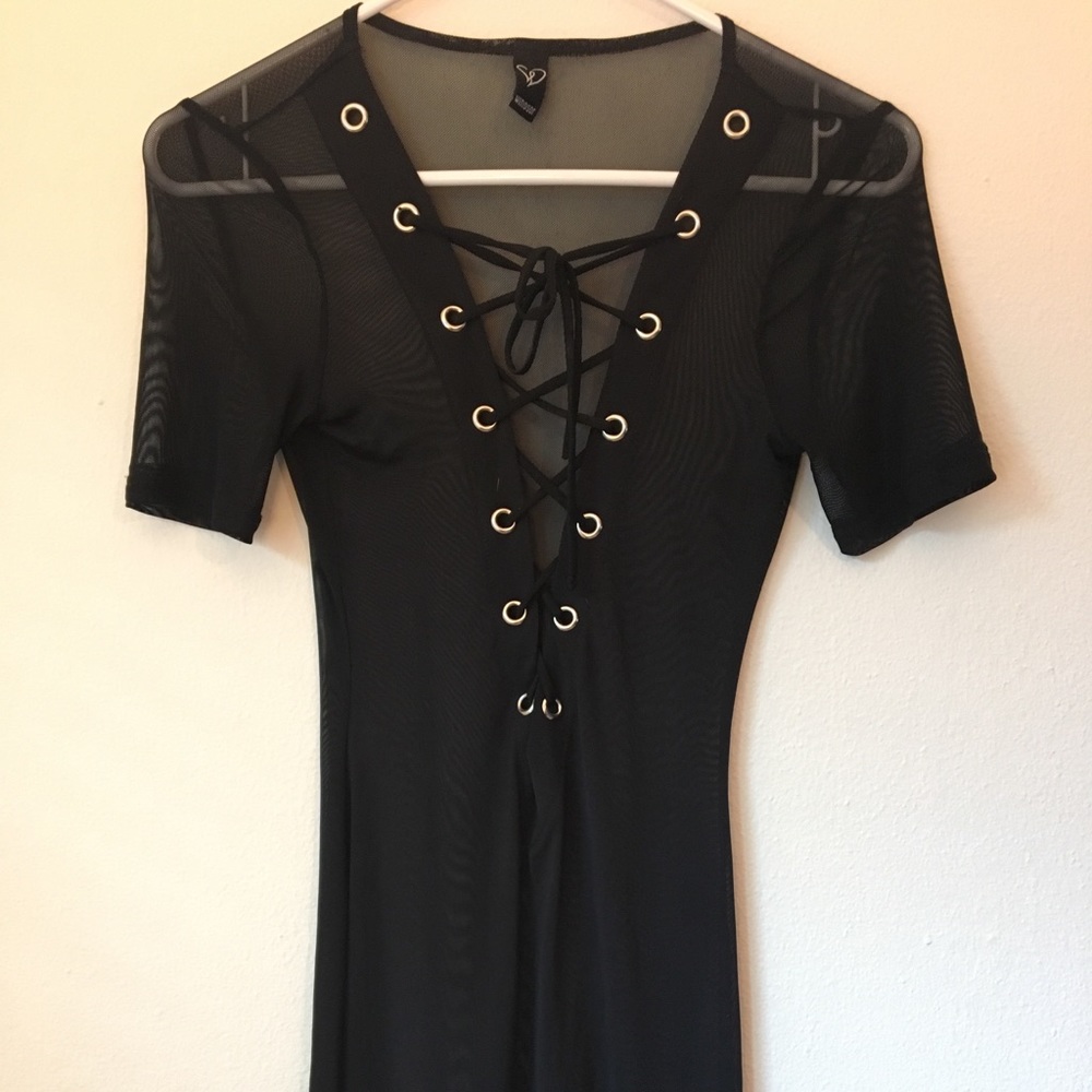 Windsor mesh lace up dress